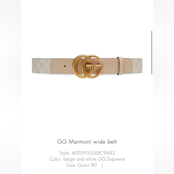 Gucci Tan and Gold GG Wide Belt - Picture 1 of 10